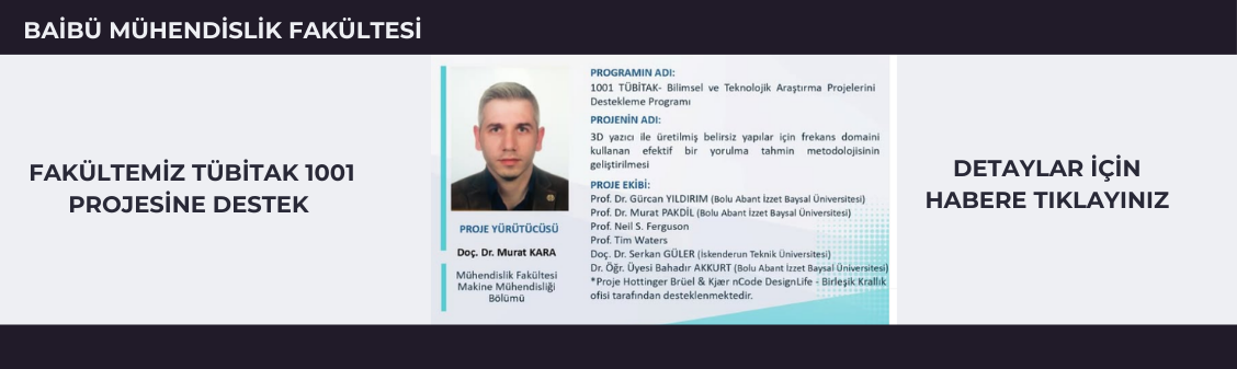 Fakültemiz Öğretim Üyesi Doç. Dr. Murat KARA'ya TÜBİTAK 1001 Proje Desteği