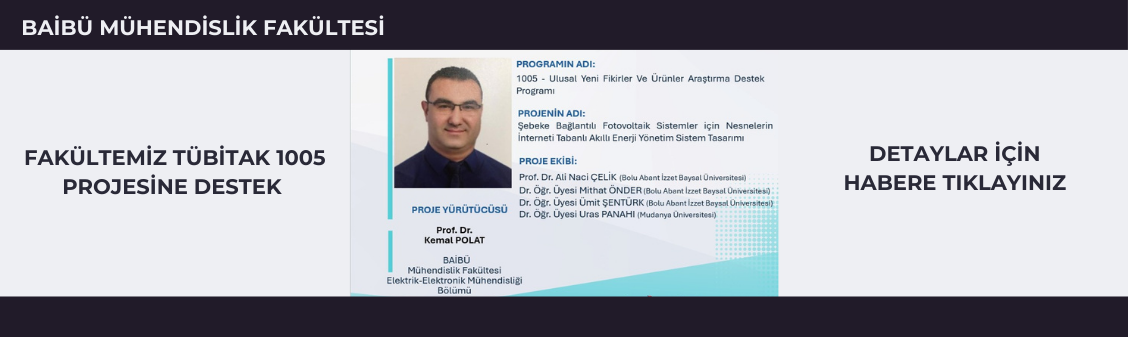 Fakültemizin TÜBİTAK 1005 Projesi Desteklendi.