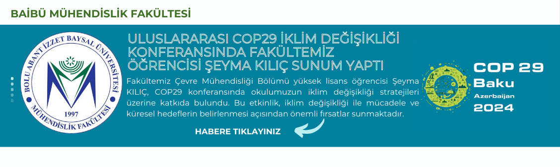 COP29 Konferansında Fakültemiz Öğrencisi Şeyma Kılıç'tan Sunum