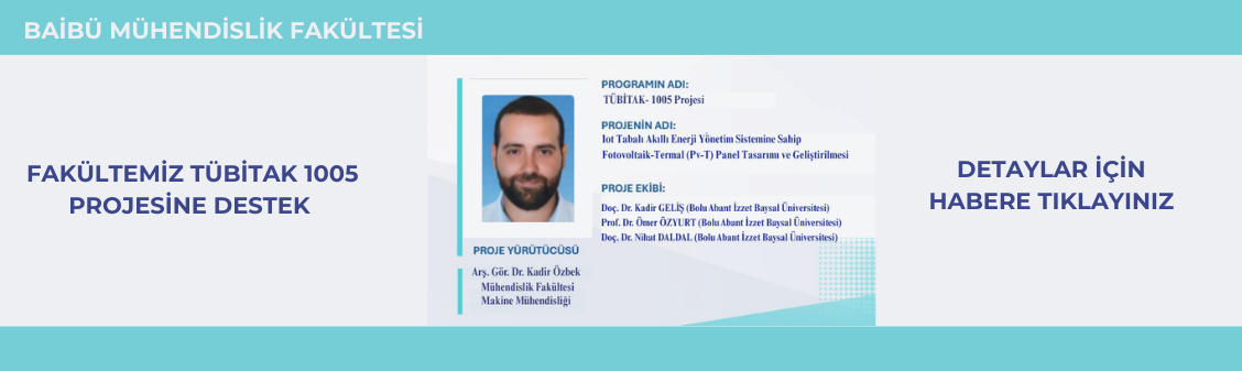 Fakültemiz TÜBİTAK 1005 Proje Desteği